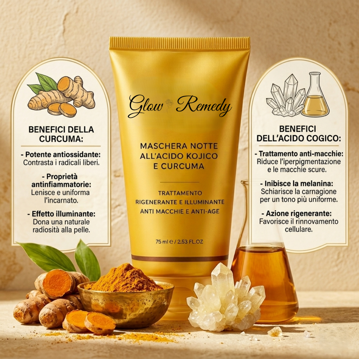 Maschera Notte Alla Curcuma e Acido Kojico